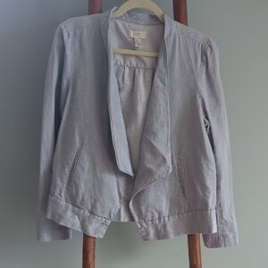 LOFT Light Gray Open Drape Blazer